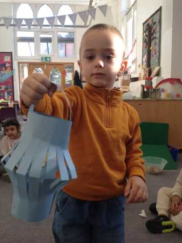 Nursery complete their first home learning task
