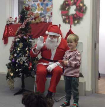 A special visitor comes to the Nursery Christmas Party