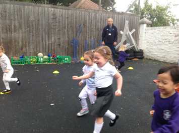 Nursery have their first PE lesson