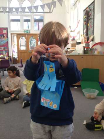 Nursery complete their first home learning task