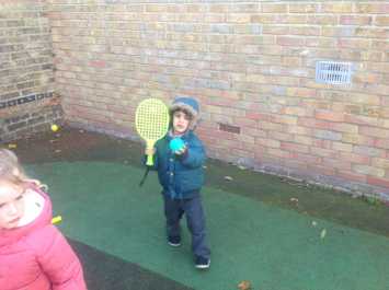Developing Tennis Skills in Nursery