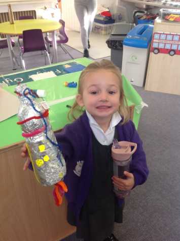 Nursery make rockets for homework