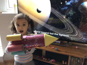 Nursery make rockets for homework